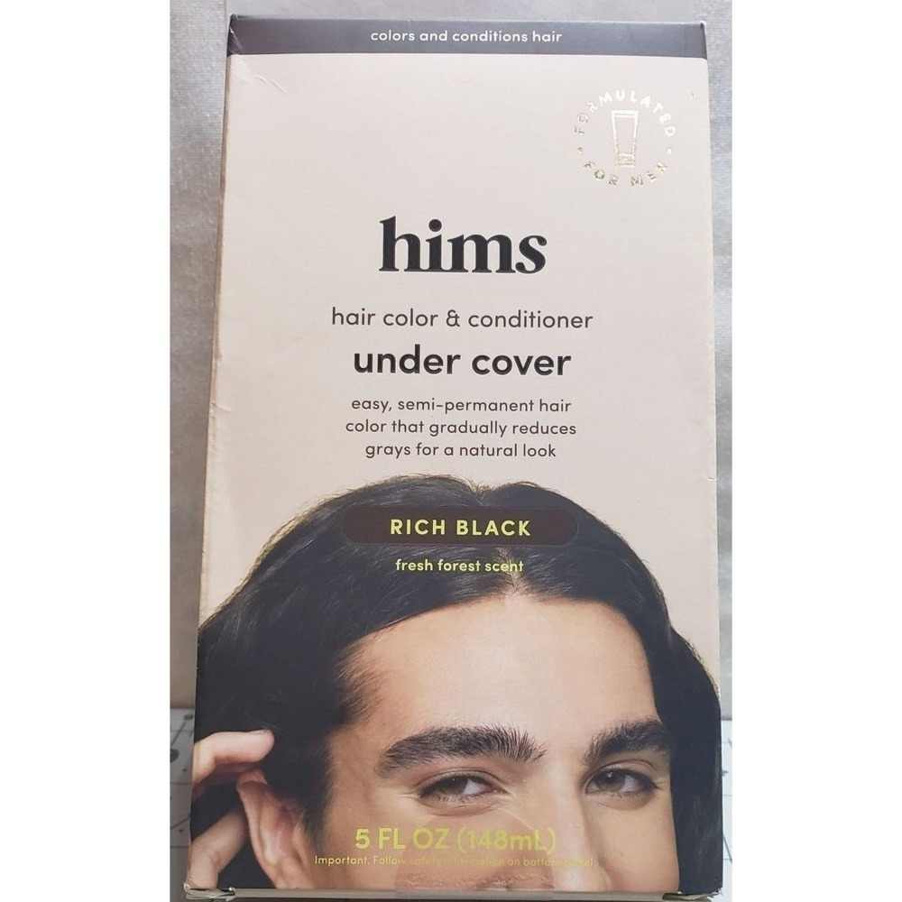 HIMS‎ Hair Color Conditioner Men 5oz Rich Black Semi-Permanent Under Cover Argan